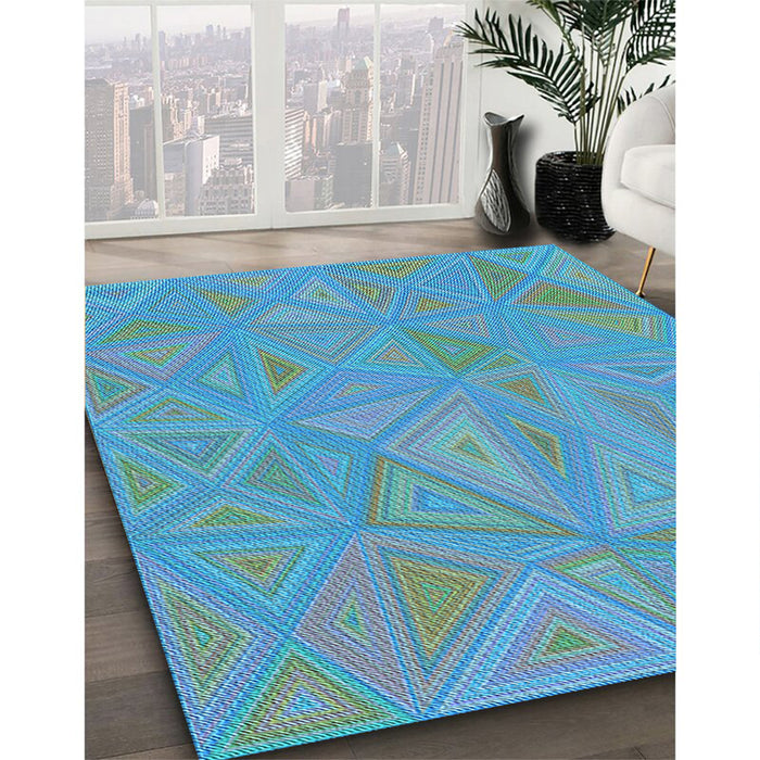 Patterned Blue Ivy Blue Rug in Family Room, pat3819lblu
