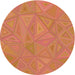 Square Patterned Orange Rug, pat3819org