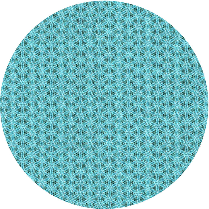 Square Patterned Bright Turquoise Blue Rug, pat382lblu