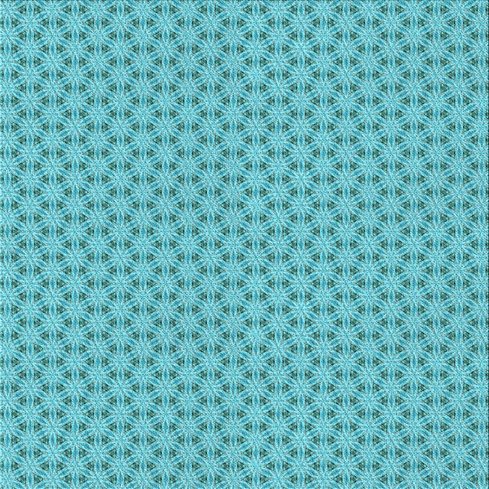Round Patterned Bright Turquoise Blue Rug, pat382lblu
