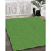 Patterned Green Rug in Family Room, pat3821grn