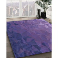 Patterned Medium Slate Blue Rug, pat3822blu