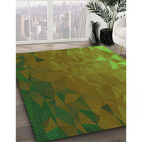 Patterned Sepia Brown Rug, pat3822grn