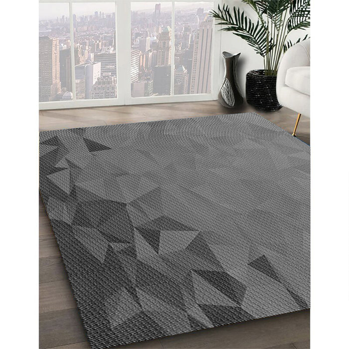 Patterned Gray Rug in Family Room, pat3822gry