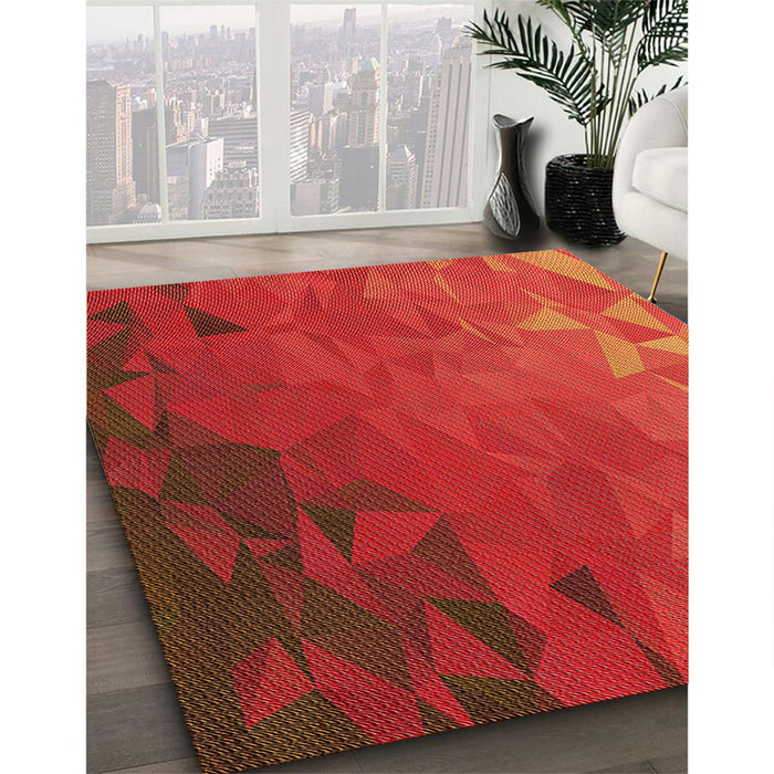 Machine Washable Transitional Red Rug in a Family Room, wshpat3822org