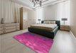 Patterned Deep Pink Rug in a Bedroom, pat3822pur