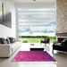 Square Patterned Deep Pink Rug in a Living Room, pat3822pur