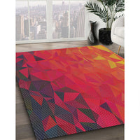 Patterned Red Novelty Rug, pat3822