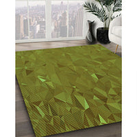 Patterned Dark Bronze Brown Rug, pat3823grn