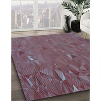 Patterned French Lilac Purple Rug, pat3823lblu