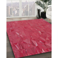 Patterned Red Novelty Rug, pat3823