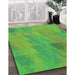 Machine Washable Transitional Dark Lime Green Rug in a Family Room, wshpat3824grn