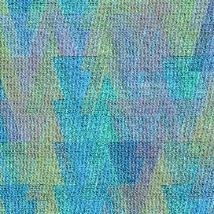 Machine Washable Transitional Deep-Sea Green Rug, wshpat3824lblu