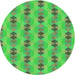 Square Patterned Green Rug, pat3825grn