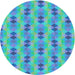 Square Patterned Blue Ivy Blue Rug, pat3825lblu