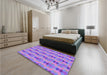 Patterned Purple Mimosa Purple Rug in a Bedroom, pat3825pur