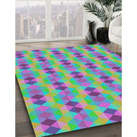 Patterned Green Modern Rug, pat3825