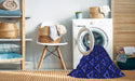 Machine Washable Transitional Sapphire Blue Rug in a Washing Machine, wshpat3826blu