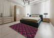 Patterned Bakers Brown Rug in a Bedroom, pat3826brn