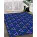 Machine Washable Transitional Sapphire Blue Rug in a Family Room, wshpat3826lblu