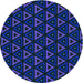 Square Patterned Sapphire Blue Rug, pat3826lblu