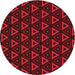 Square Patterned Deep Red Rug, pat3826rd