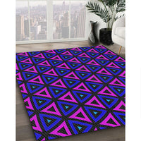 Patterned Bright Purple Modern Rug, pat3826