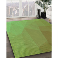 Patterned Olive Green Rug, pat3827grn