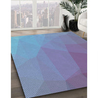 Patterned Crystal Blue Rug, pat3827lblu