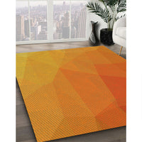 Patterned Scarlet Red Rug, pat3827yw