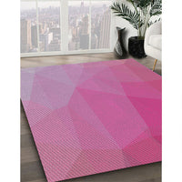 Patterned Pink Modern Rug, pat3827