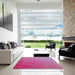 Square Machine Washable Transitional Pink Rug in a Living Room, wshpat3827