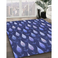 Patterned Light Slate Blue Rug, pat3828blu