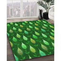 Patterned DarkGreen Rug, pat3828grn