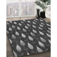 Patterned Charcoal Black Rug, pat3828gry