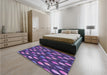 Patterned Medium Purple Rug in a Bedroom, pat3828pur