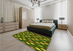 Patterned Pistachio Green Rug in a Bedroom, pat3828yw