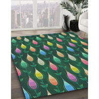 Patterned Green Novelty Rug, pat3828