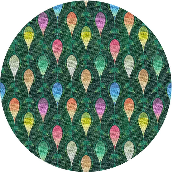Sideview of Patterned Green Novelty Rug, pat3828