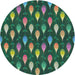 Sideview of Patterned Green Novelty Rug, pat3828