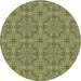Square Patterned Green Rug, pat3829brn