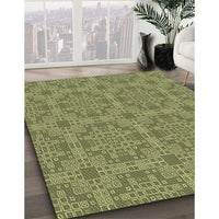 Patterned Green Rug, pat3829brn