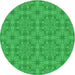 Square Patterned Neon Green Rug, pat3829grn