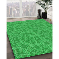 Patterned Neon Green Rug, pat3829grn