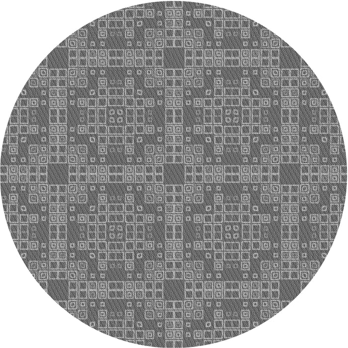 Square Patterned Gray Rug, pat3829gry