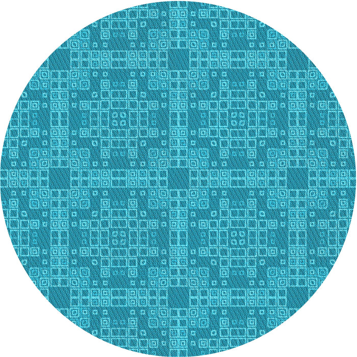 Square Machine Washable Transitional Dark Turquoise Green Rug in a Living Room, wshpat3829lblu
