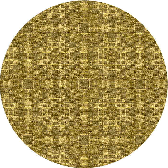 Square Patterned Yellow Rug, pat3829org