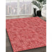 Patterned Red Rug in Family Room, pat3829rd