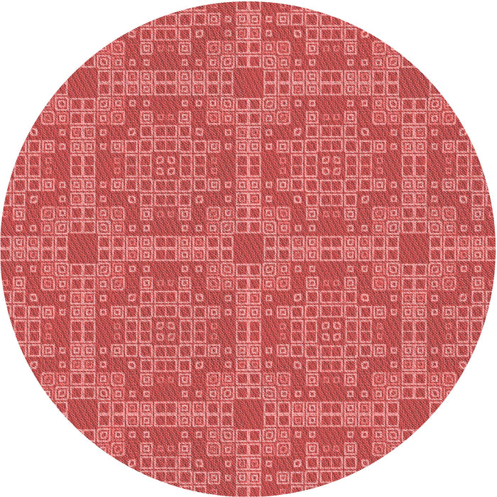 Square Patterned Red Rug, pat3829rd