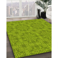 Patterned Pistachio Green Rug, pat3829yw